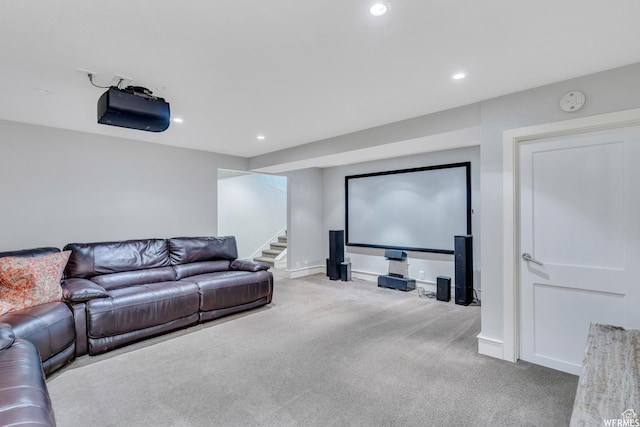 276 S 600 E, Alpine, UT 84004 - home theater room with baseboards, carpet, and recessed lighting