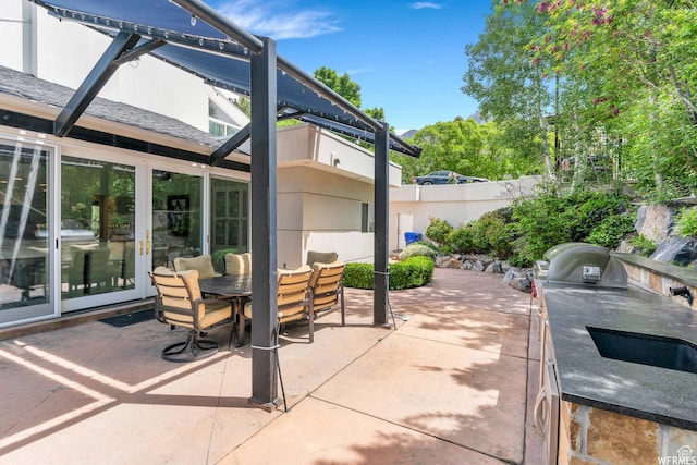 276 S 600 E, Alpine, UT 84004 - view of patio / terrace featuring outdoor dining area, glass enclosure, and area for grilling