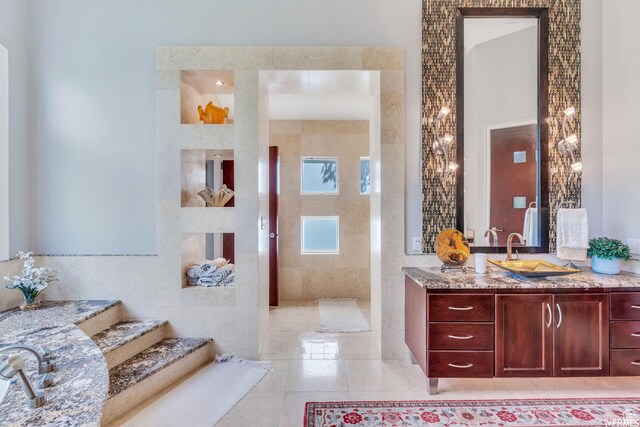 276 S 600 E, Alpine, UT 84004 - full bath with a walk in shower, tile patterned flooring, and vanity