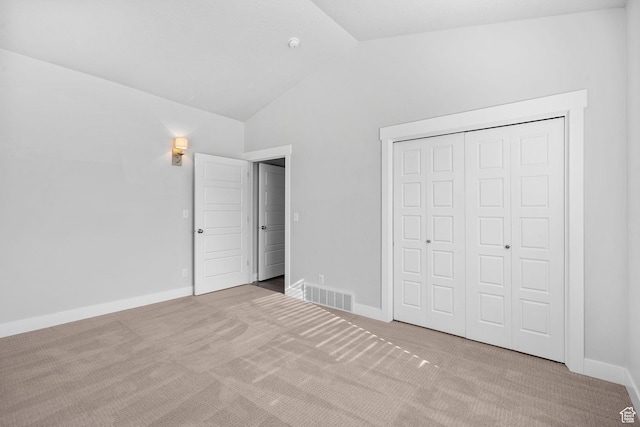 516 W 1000 N, Mapleton, UT 84664 - unfurnished bedroom with visible vents, baseboards, carpet, and vaulted ceiling