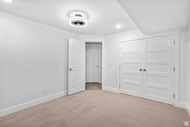 516 W 1000 N, Mapleton, UT 84664 - unfurnished bedroom featuring a closet, baseboards, carpet, and recessed lighting