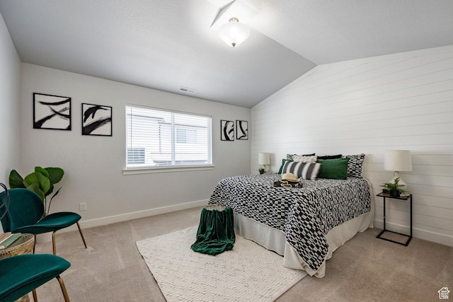1629 N 3860 W, Lehi, UT 84043 - bedroom featuring visible vents, baseboards, light colored carpet, and lofted ceiling