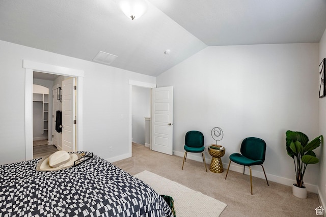 1629 N 3860 W, Lehi, UT 84043 - carpeted bedroom featuring a walk in closet, baseboards, and lofted ceiling