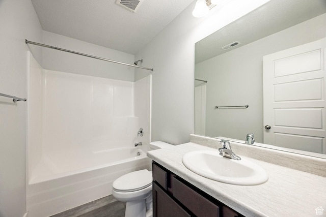 1629 N 3860 W, Lehi, UT 84043 - full bath with vanity, toilet, visible vents, tub / shower combination, and wood finished floors
