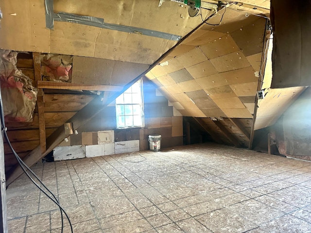 view of unfinished attic