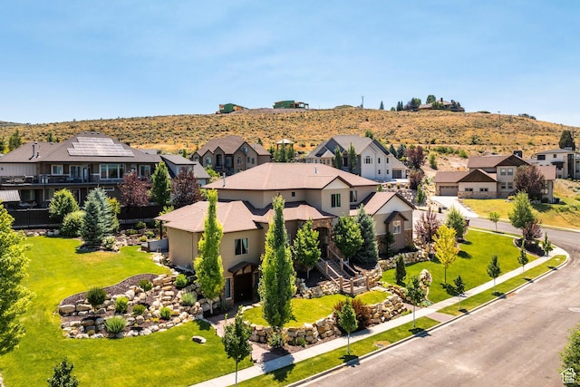 aerial view with a residential view
