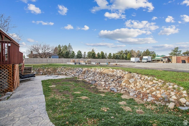 view of yard featuring fence