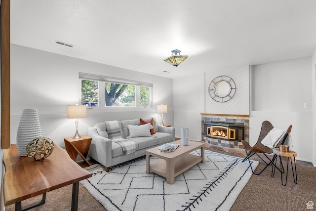 745 Quaking Aspen Ct, Park City, UT 84060 - living area with a brick fireplace and carpet