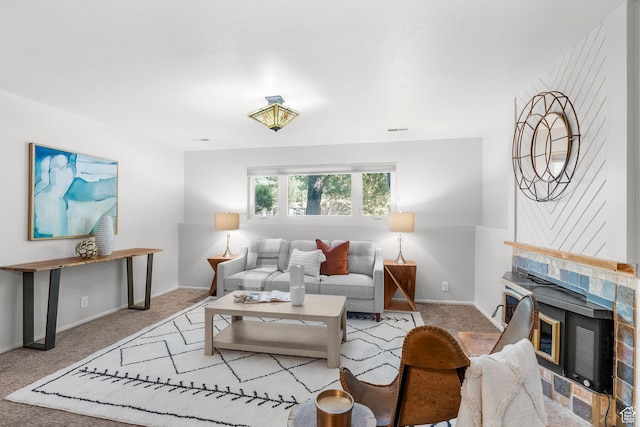 745 Quaking Aspen Ct, Park City, UT 84060 - carpeted living room featuring a fireplace and baseboards