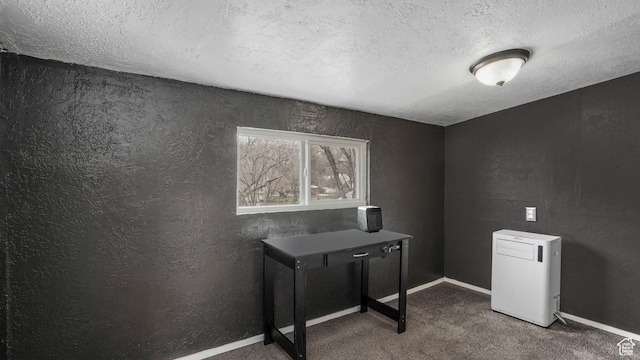 501 E Cross St, Ogden, UT 84404 - carpeted home office with a textured wall, a textured ceiling, and baseboards