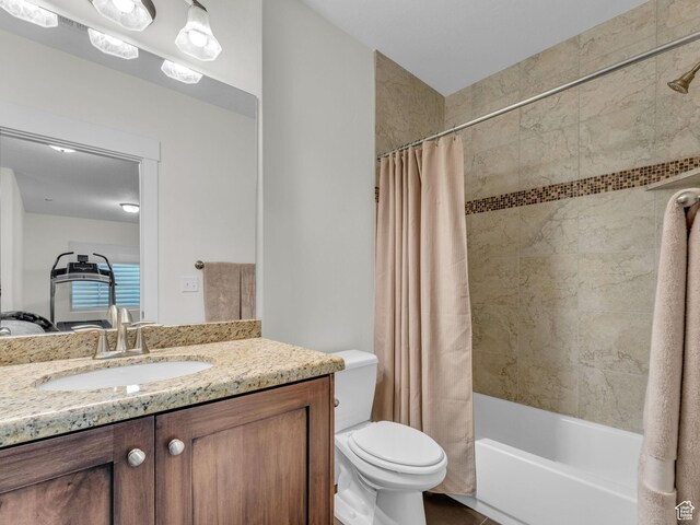 865 W Benjamin Pl, Kamas, UT 84036 - bathroom with vanity, toilet, and shower / tub combo