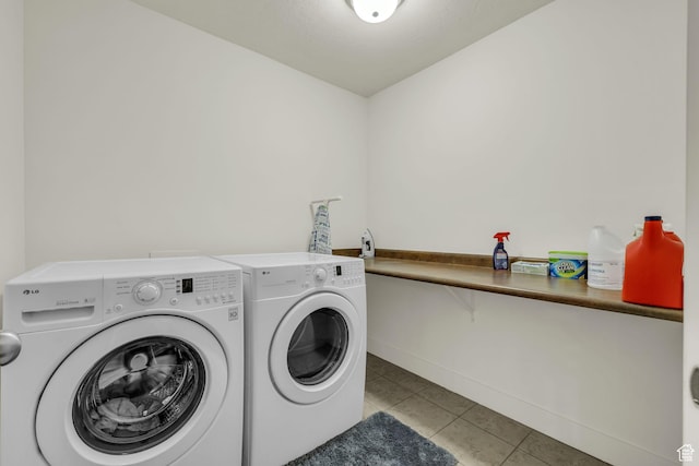865 W Benjamin Pl, Kamas, UT 84036 - laundry area with light tile patterned floors, separate washer and dryer, and laundry area