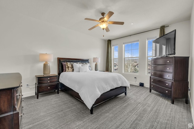 865 W Benjamin Pl, Kamas, UT 84036 - bedroom with carpet floors, baseboards, and ceiling fan