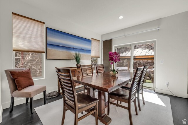 865 W Benjamin Pl, Kamas, UT 84036 - dining space with baseboards, recessed lighting, and wood finished floors