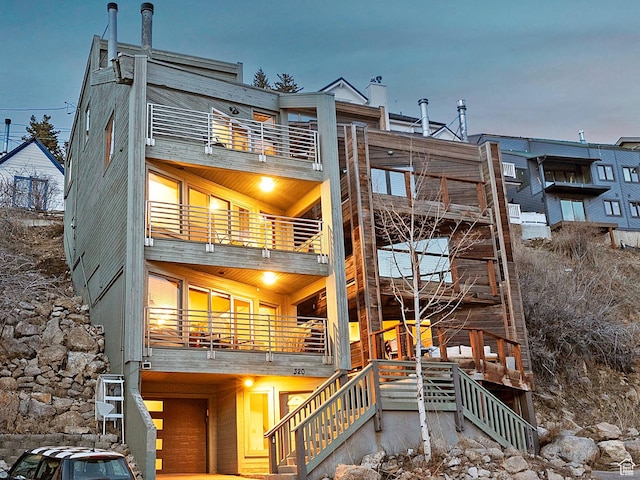320 Marsac Ave, Park City, UT 84060 - rear view of house with stairway and a balcony
