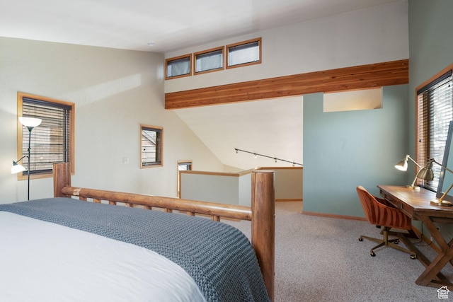 320 Marsac Ave, Park City, UT 84060 - bedroom featuring carpet flooring, baseboards, and vaulted ceiling