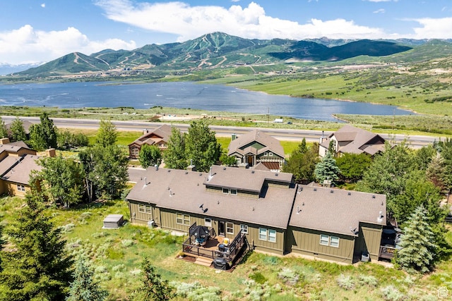 12268 N Ross Creek Dr, Kamas, UT 84036 - aerial view of a water and mountain view