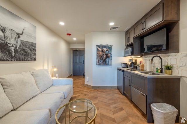3000 Canyons Resort Dr Unit 4911B, Park City, UT 84098 - interior space with tasteful backsplash, recessed lighting, visible vents, dishwasher, and a sink