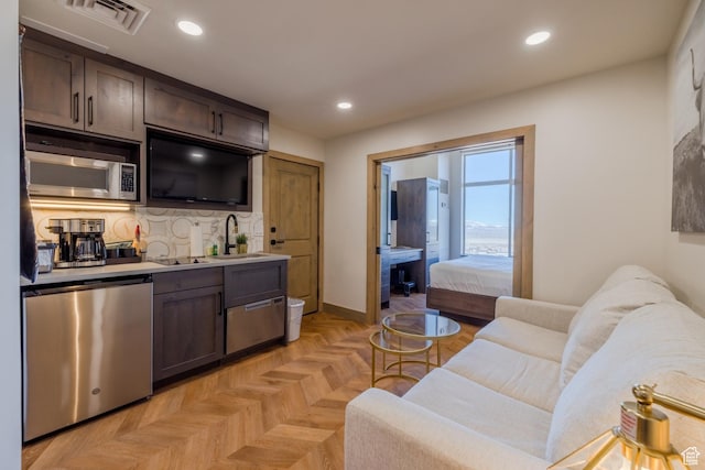 3000 Canyons Resort Dr Unit 4911B, Park City, UT 84098 - interior space with a sink, visible vents, recessed lighting, and stainless steel appliances