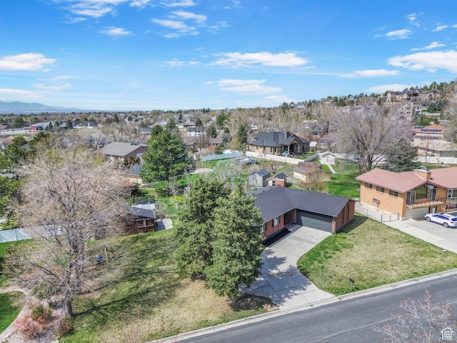 bird's eye view with a residential view