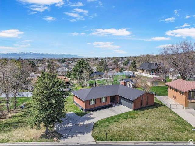 bird's eye view featuring a residential view