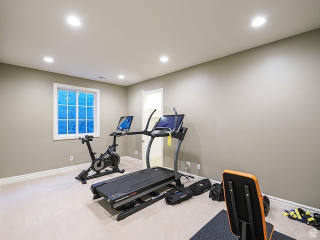 1979 E Olympus Point Dr, Holladay, UT 84117 - workout room featuring baseboards, carpet, and recessed lighting