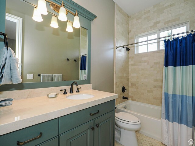 1979 E Olympus Point Dr, Holladay, UT 84117 - full bath featuring toilet, shower / bath combo with shower curtain, and vanity
