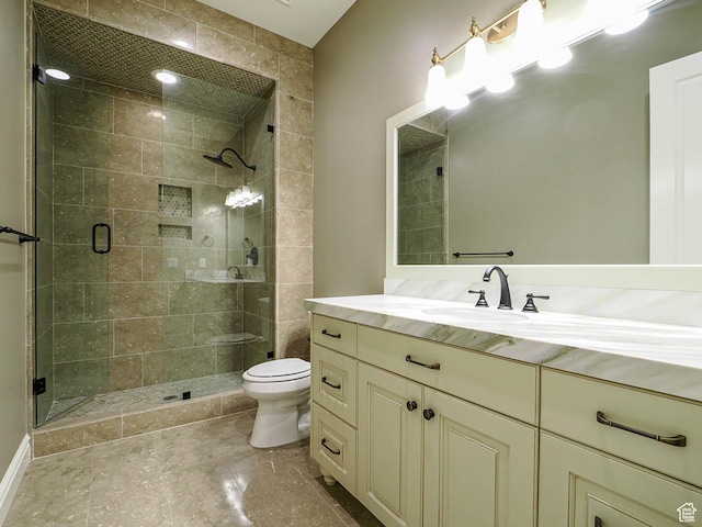 1979 E Olympus Point Dr, Holladay, UT 84117 - full bath featuring toilet, vanity, and a stall shower