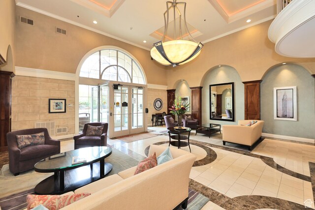 community lobby with visible vents