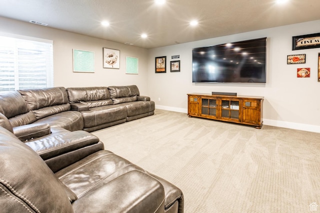 887 S 3050 W, Syracuse, UT 84075 - living room with baseboards, recessed lighting, and carpet floors