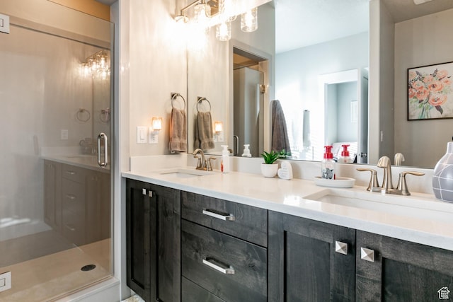 887 S 3050 W, Syracuse, UT 84075 - bathroom with double vanity and a shower stall