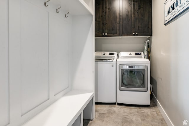 887 S 3050 W, Syracuse, UT 84075 - washroom with separate washer and dryer, cabinet space, and baseboards