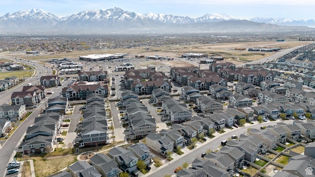 bird's eye view with a mountain view and a residential view