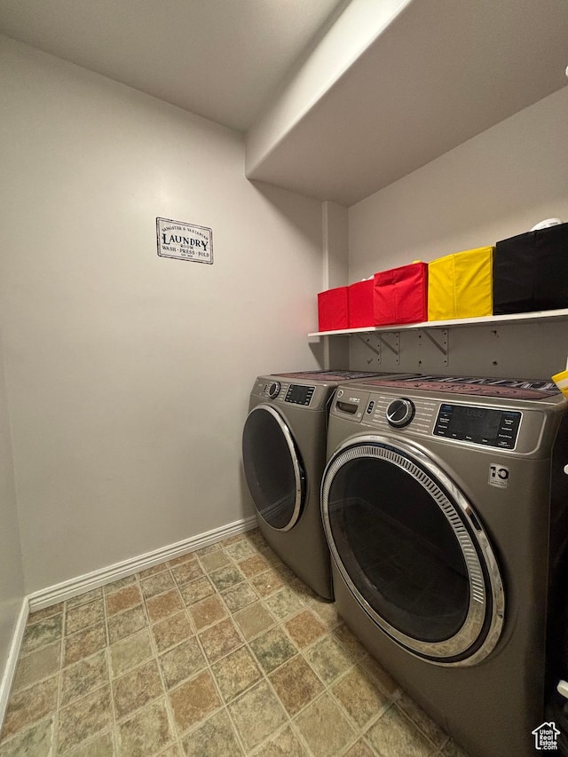 1081 S 900 W, Tooele, UT 84074 - clothes washing area with laundry area, baseboards, and washer and clothes dryer