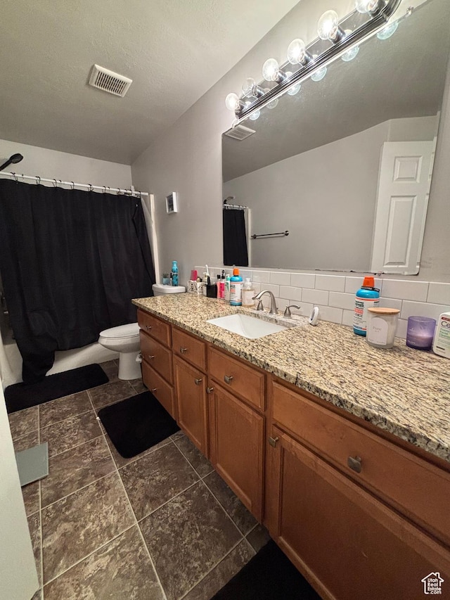 1081 S 900 W, Tooele, UT 84074 - full bath with vanity, visible vents, a shower with curtain, and toilet