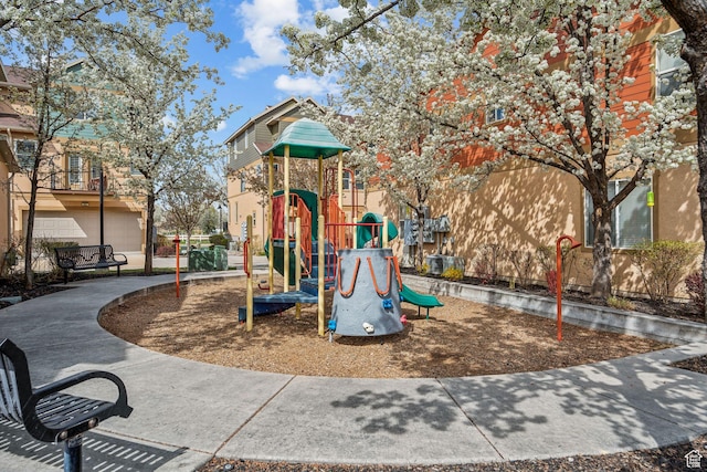 view of community jungle gym