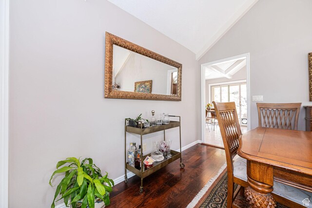 2406 Woodland Dr, Ogden, UT 84403 - office space featuring baseboards, wood finished floors, and lofted ceiling