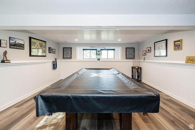 2406 Woodland Dr, Ogden, UT 84403 - recreation room featuring wainscoting, wood finished floors, and billiards