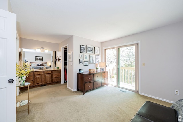 2406 Woodland Dr, Ogden, UT 84403 - interior space with visible vents, baseboards, and light carpet