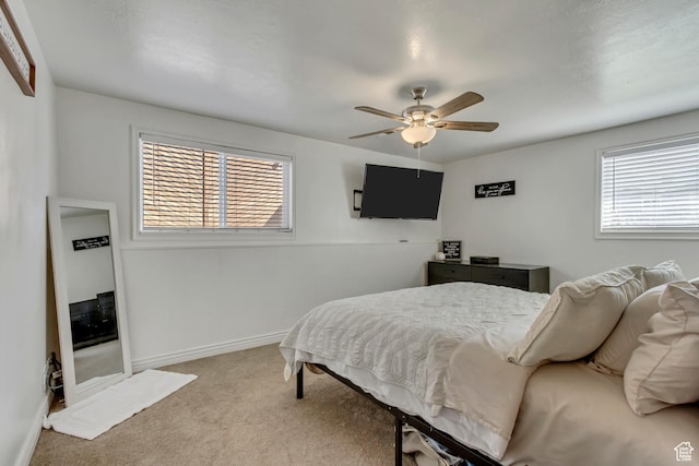 1224 S 760 W, Provo, UT 84601 - bedroom featuring ceiling fan, baseboards, and carpet floors