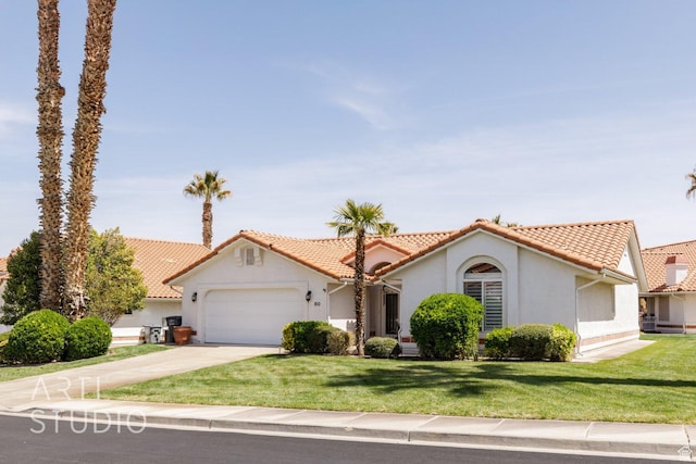 145 S Crystal Lakes Dr Unit 80, St George, UT 84770 - mediterranean / spanish home featuring stucco siding, a garage, driveway, and a tile roof