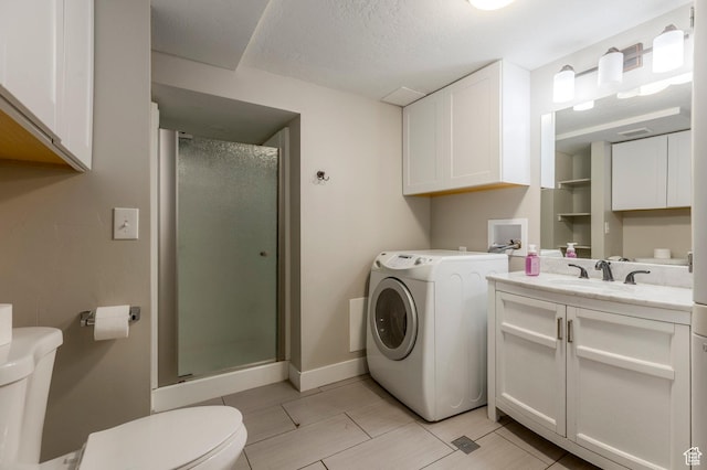 1240 E 520 S, Provo, UT 84606 - full bath with washer / clothes dryer, toilet, a shower stall, and vanity