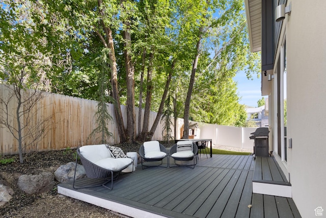 11779 S Windcroft Ct E, Sandy, UT 84092 - deck with grilling area and a fenced backyard