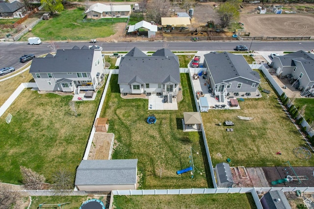 bird's eye view with a residential view