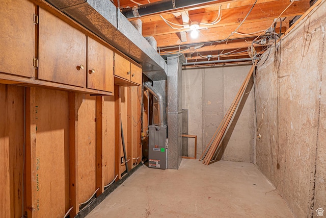 unfinished below grade area with heating unit