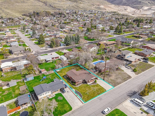 aerial view featuring a residential view