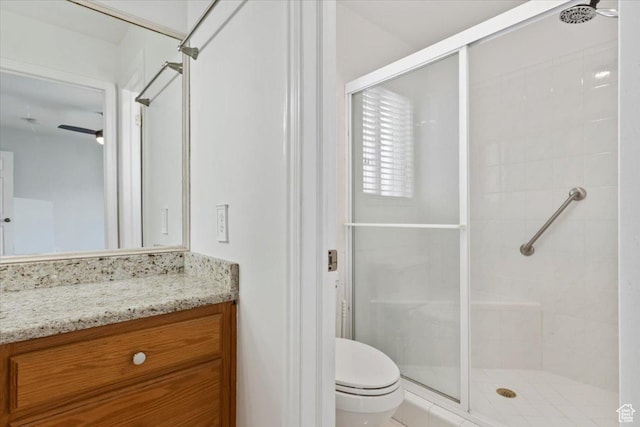 32 Belmore Dr, Kaysville, UT 84037 - full bathroom featuring a shower stall, vanity, and toilet