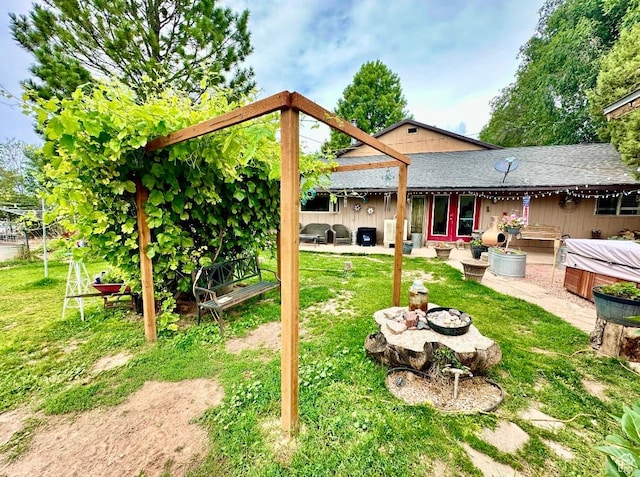 263 W 300 S, Parowan, UT 84761 - view of yard with fence, a hot tub, and a patio area
