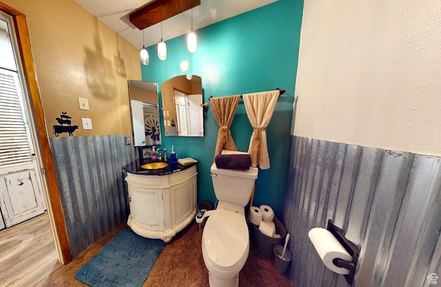 263 W 300 S, Parowan, UT 84761 - bathroom with vanity, wood finished floors, and toilet