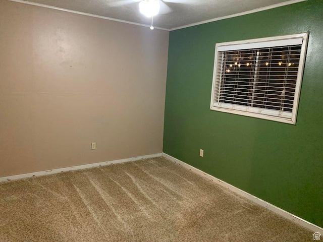 263 W 300 S, Parowan, UT 84761 - carpeted spare room featuring crown molding and ceiling fan